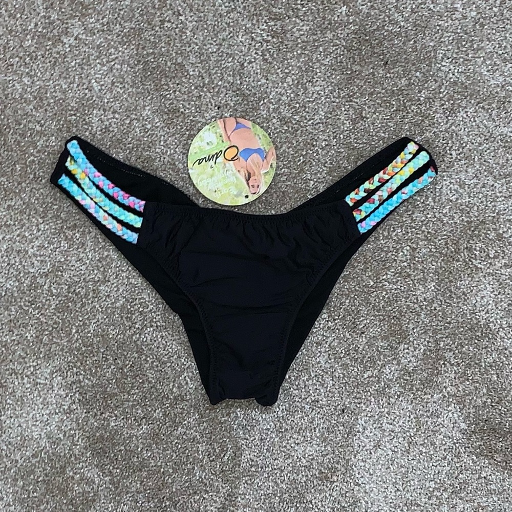 Odina ruched cheeky braided bikini bottoms
